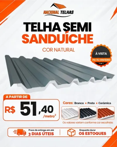 Telha Semi Sanduíche