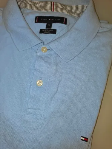 Polo Tommy Hilfiger Azul Clara -  XL Regular Fit Stretch