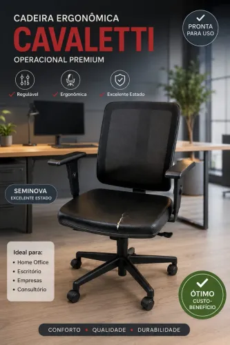 Cadeira Ergonômica Cavaletti para Escritório e Home Office - Regulável