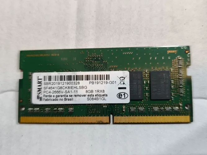 Memória RAM DDR4 8GB 2666MHz SMART Para Notebook