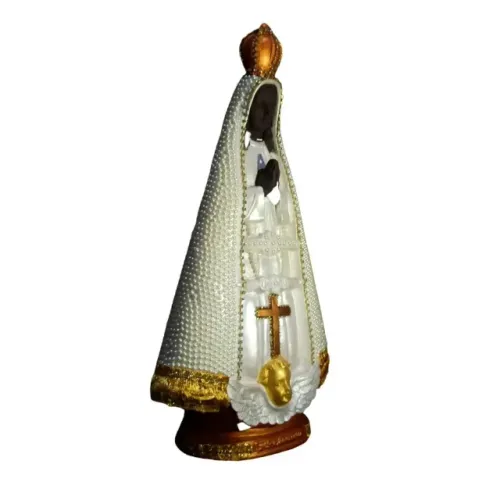 Estátua De Nossa Senhora Aparecida C/ Pérolas Brancas - 50cm