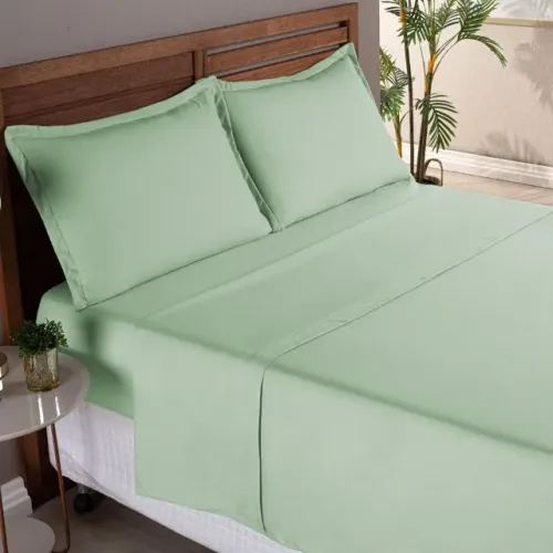 Jogo de Cama Verde 04 peças Queen