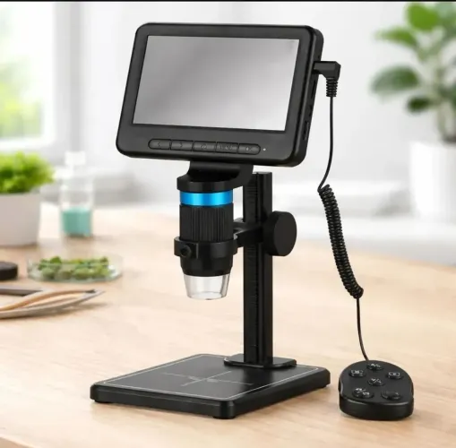 Microscópio digital full HD 1080p com LED wi-fi e controle remoto