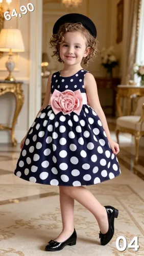 Lindo Vestido  Poá  5/6 anos