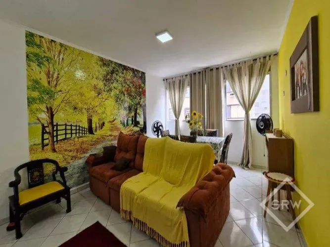 VENDA E LOCAÇÃO, 2 DORMITÓRIOS, MOBILIADO, VISTA LATERAL MAR, NO GONZAGA, EM SANTOS