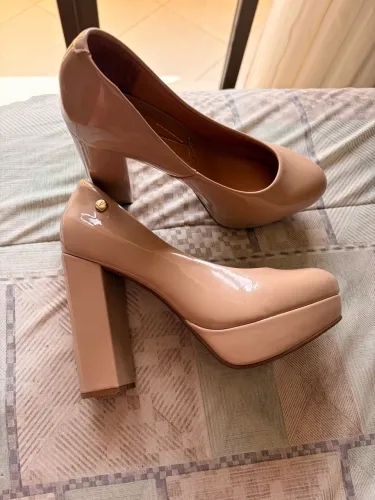 Sapato salto grosso Nude 36