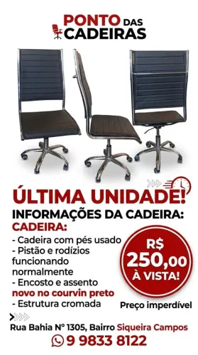( VENDIDA )Vende CADEIRA DE ESCRITÓRIO ÚLTIMA UNIDADE
