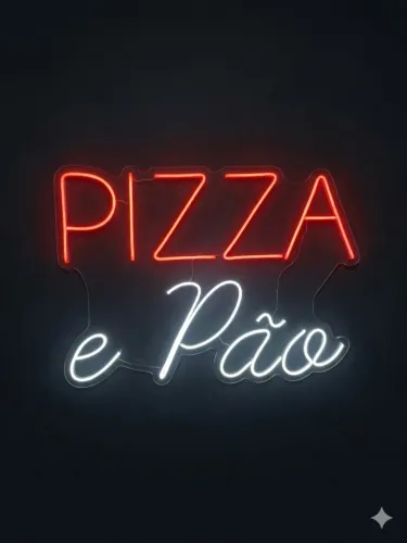 Placa Decorativa em LED Neon - Pizzas, Pães e Lanches