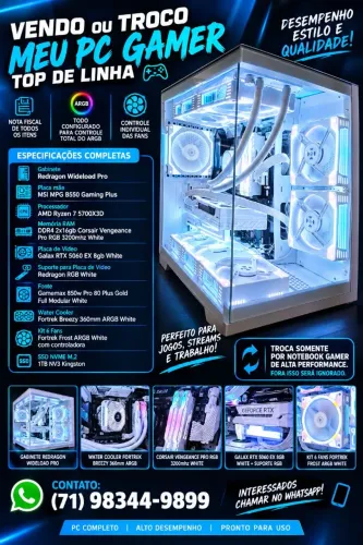 PC Gamer TOP Ryzen 7 5700x3d, 32gb RAM, RTX 5060 EX