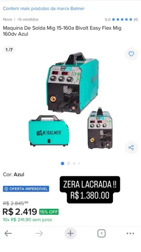 Máquina de solda LACRADA na caixa