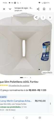 Tanque slim fortlev 600l 