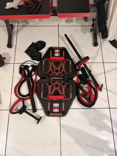 Kit Academia em Casa Completo - Placa de Flexão 14 em 1 + Elásticos Extensores