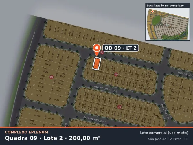 Lote comercial 200 m² no Eparque Mirage  Complexo Eplenum, Zona Sul