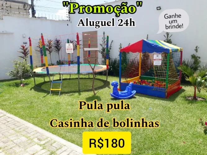 Pula pula e casinha de bolinhas 24h $180