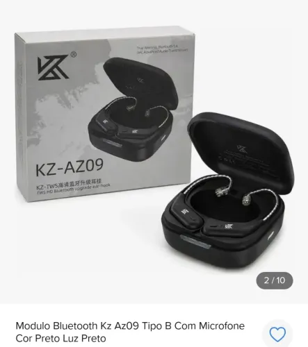 Modulo Bluetooth Kz Az09 Tipo B Com Microfone Cor Preto Luz Preto