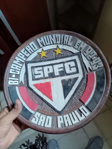 Prato Decorativo Antigo em Terracota - São Paulo FC - Alto Relevo