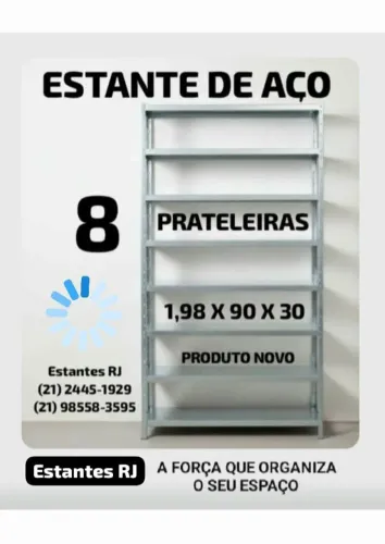 Estante de Aço c/ 8 Prateleiras (Nova)