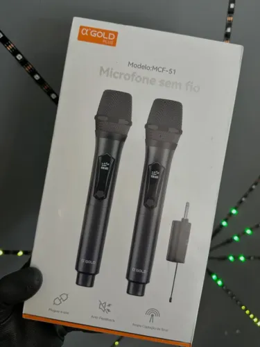  2 Microfones sem fio par alta qualidade original gold