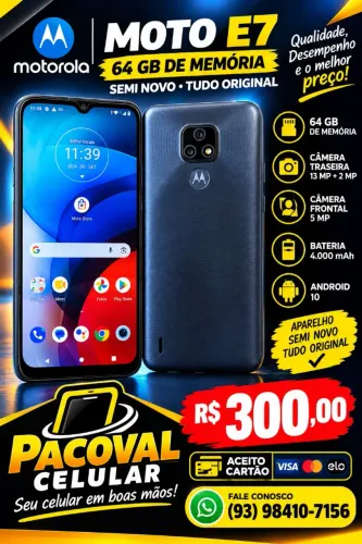 Celular Motorola moto E7 semi novo