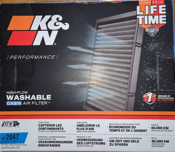 Filtro de ar condicionado cabine K&N, GOLF VII AUDI A3, TIGUAN ALLSPACE