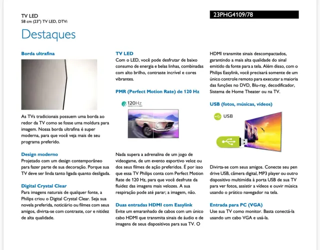 Tv / monitor Philips 23? FHD 120hz