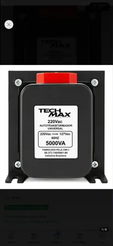 Autotransformador Tech Max 5000VA 5000 VA 127V 220V