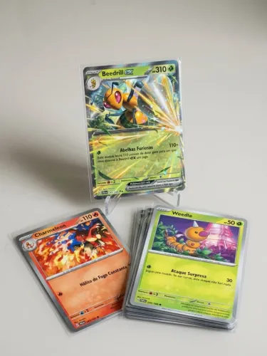 Lote 50 Cartas Pokémon Caos Ascendente + Beedrill ex Dupla Rara + Charmeleon Promo- Origin