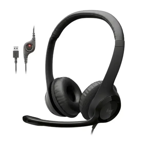 Headset Office Logitech H390, Controles de Áudio Integrado - WZetta