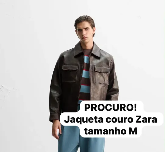 Jaqueta couro masculina Zara
