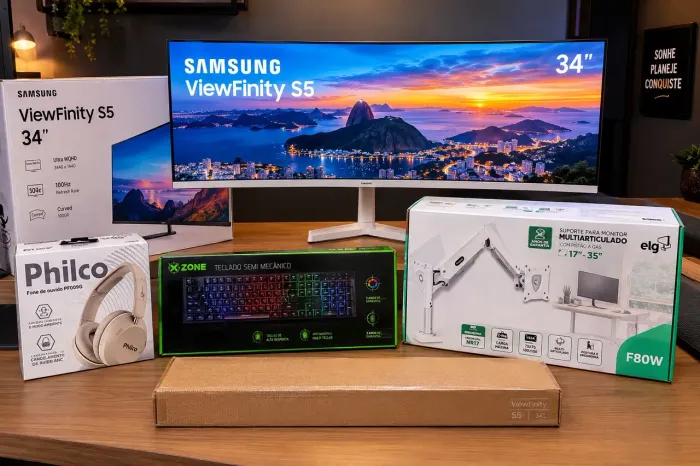 SETUP COMPLETO À VENDA! MONITOR SAMSUNG 34? + ACESSÓRIOS