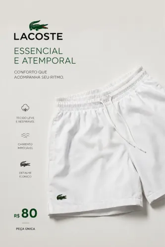 SHORT TACTEL BRANCO M - LACOSTE