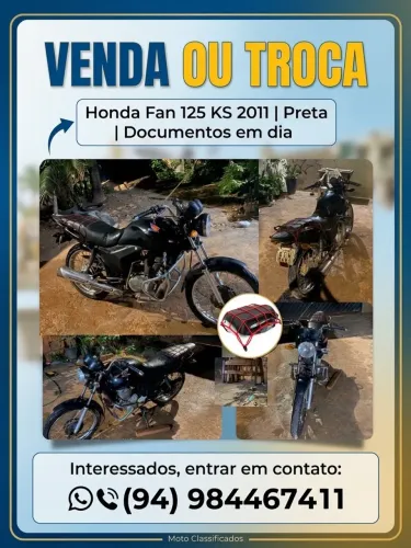 Vendo ou troco fan 125 ks 2011