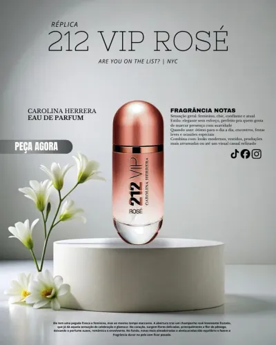 Perfume feminino 212 vip Rosé 