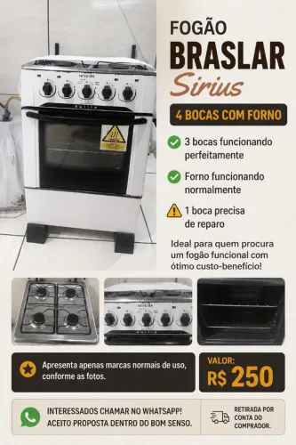 Vendo este fogão bem conservado e limpo