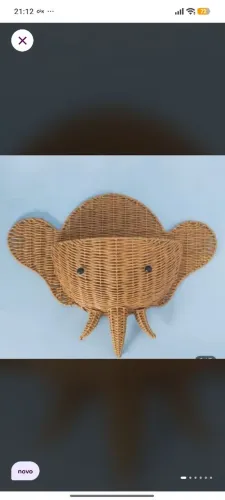 Cesto organizador de Ratan de plástico 20cmx35cmx60cm