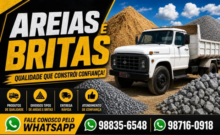 Areia grossa, Arisco, Brita, Pedra para alicerce