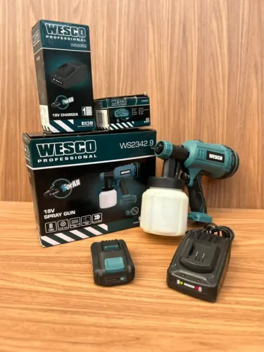 Pistola de Pintura a Bateria 18V Wesco WS2342.9 + Bateria + Carregador