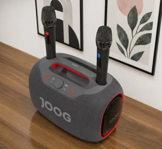 Caixa De Som Bluetooth Joog Pair 1000 130w Ipx6 Com 2 Microfones sem fio Cinza