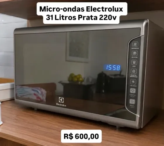 Micro-ondas Electrolux 31L cor Inox Espelhado com Painel Integrado