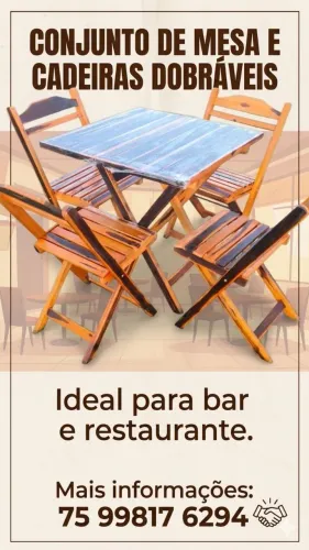 Venda de mesa e cadeira dobrável para bar e restaurante 