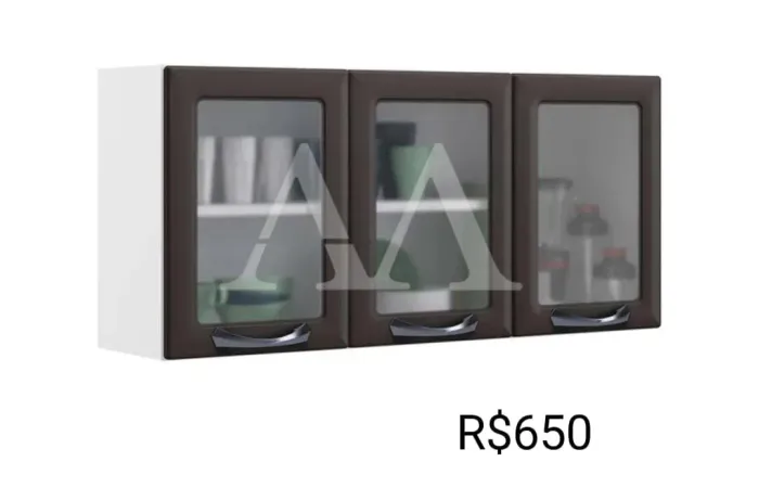 Armário aéreo porta de vidro com entrega grátis