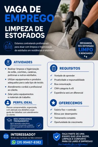 Vaga de limpeza de estofados 
