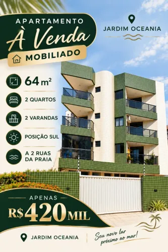 Apartamento à venda mobiliado no Jardim Oceania/ João Pessoa próximo ao mar