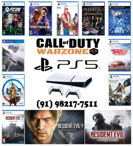 Aluguel de PS5 com FIFA26, Resident Evil Requiem e Psn Ativa..
