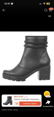 Bota coturno tamanho 37