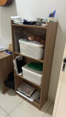 Estante Livreiro Multiúso Amadeirada com 4 Prateleiras