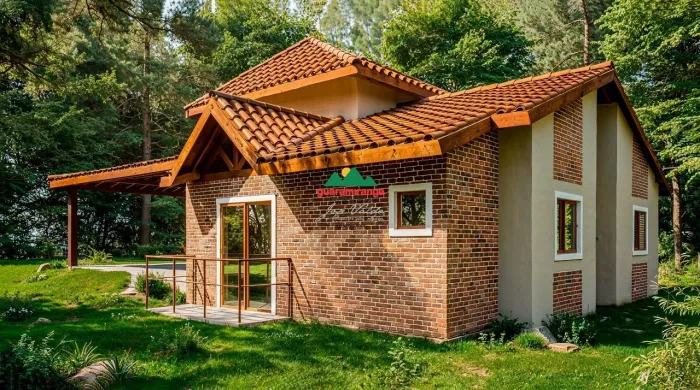 Chalé na planta com 131,15 m² de área construída e 4 suítes, em Guaramiranga/CE.