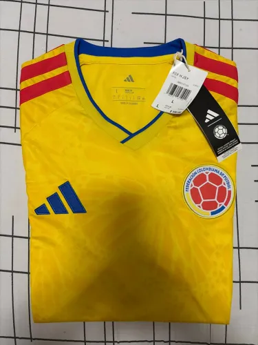 Camisa de futebol oficial de jogo da Colômbia, nova, original e importada, tamanho L