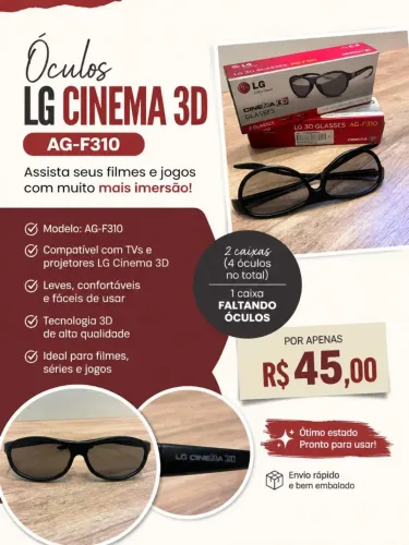 Oculos LG CINEMA 3D AG-F310<br><br>AG-F310