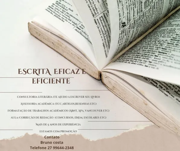 Consultoria acadêmica (TCC,artigos,resenha etc) correção/aula de redação (Enem, concuroso)